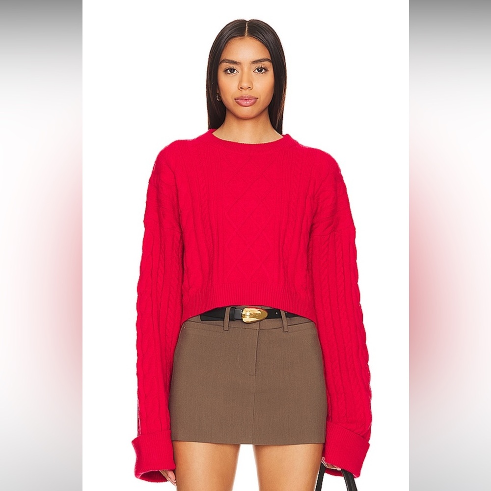 Nellie Crop Sweater in Red